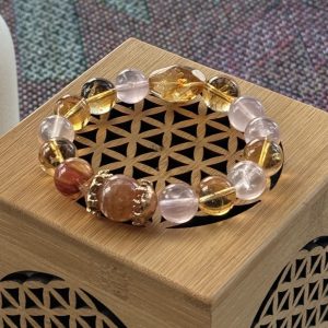 Golden Glow & Pink Fluff Bracelet