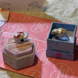 Hand - Painted Koi Baroque Pearl Ring