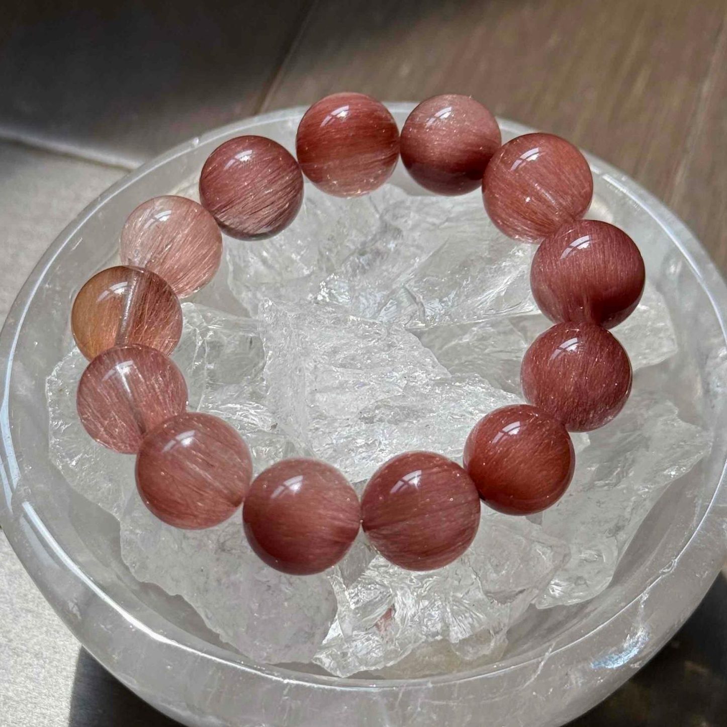 "Fiery Starlight" Copper Rutile Quartz Bracelet