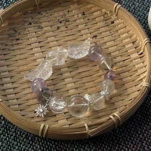 Winged White&Amethyst Bracelet