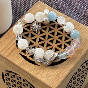 "Whisper of the First Snow and Moon" Crystal Bracelet